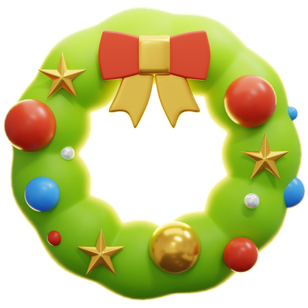 Weihnachtskranz Dekoration  3D Icon