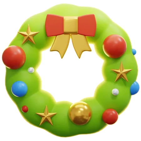 Weihnachtskranz Dekoration  3D Icon