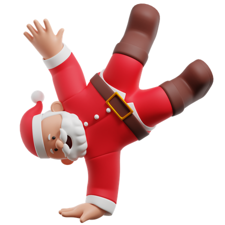 Weihnachtsmann Breakdance  3D Illustration