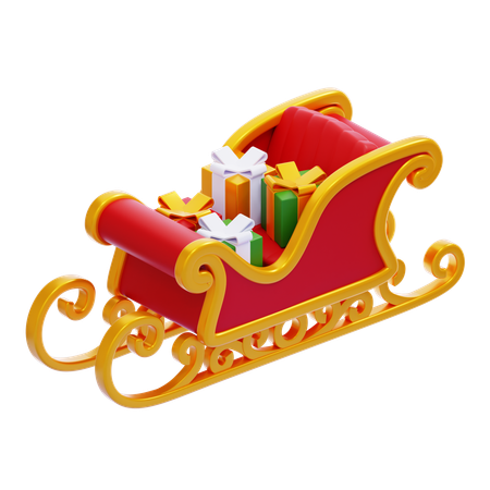 Weihnachtsmann Schlitten  3D Icon