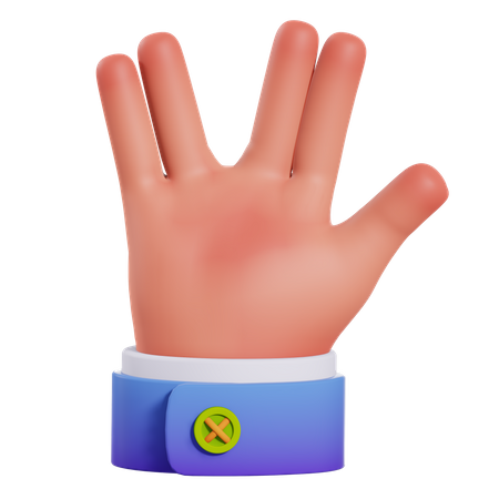 Weird hand gesture  3D Illustration