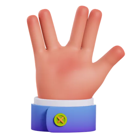 Weird hand gesture  3D Illustration