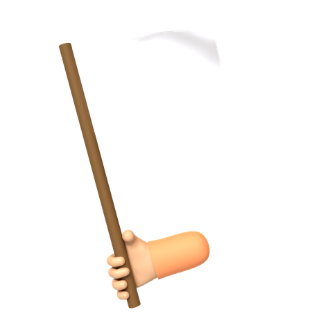 White Flag Holding Hand  3D Illustration