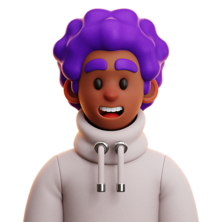 WHITE HOODIE MAN  3D Icon