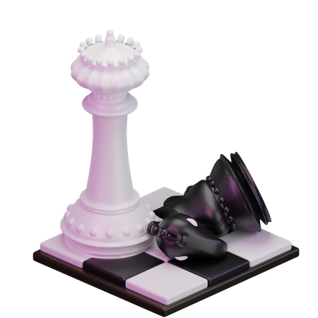 White King kill Black Knight  3D Icon