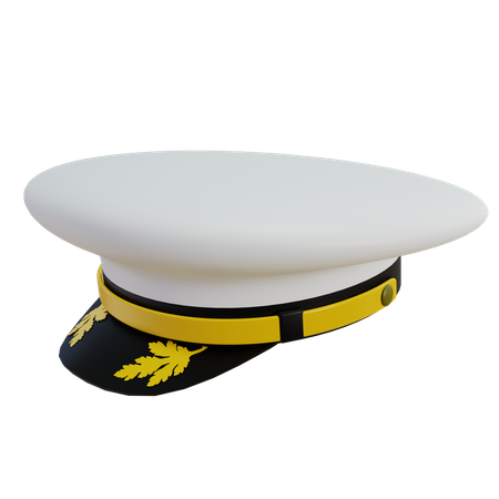 White Military Cap  3D Illustration