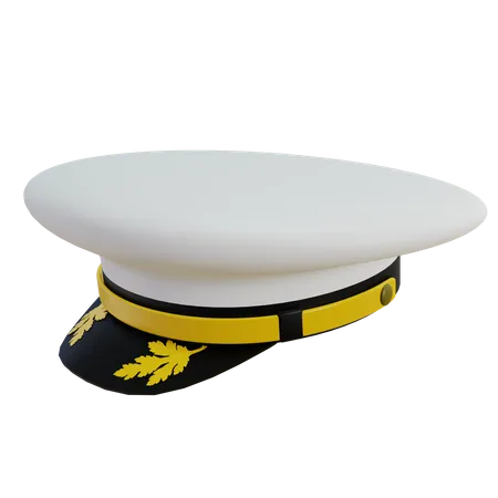 White Military Cap  3D Illustration