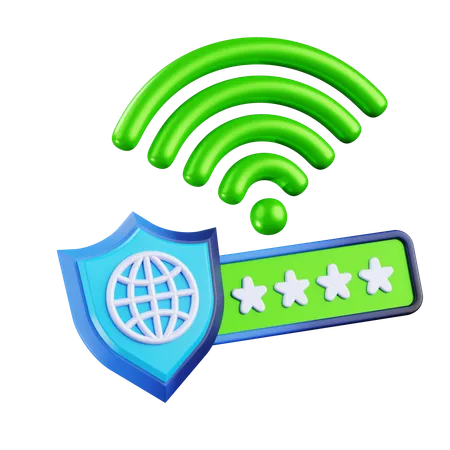 Wifi Conection With Password  3D Icon