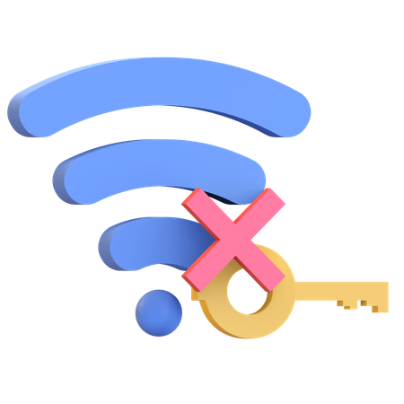 Wifi hotspot not protected  3D Illustration