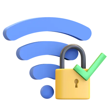 Wifi protection  3D Illustration