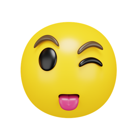 Winking Face With Tongue  3D Emoji