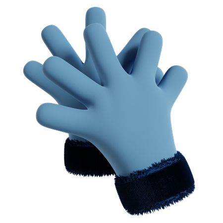 Winter Blue Gloves  3D Icon