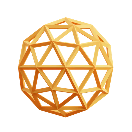 Wireframe Globe  3D Illustration