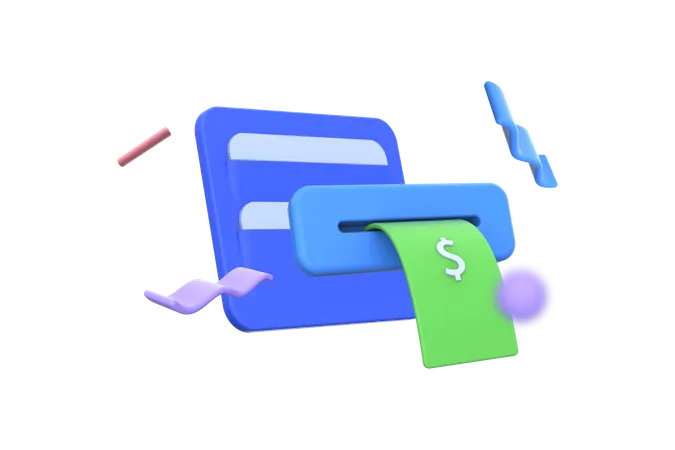 Withdraw money  3D Illustration