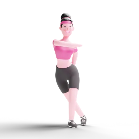 Woman Doin Starching  3D Illustration