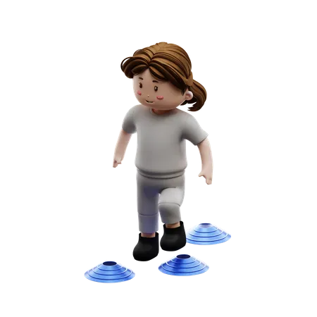 Woman Doing Agility Training  3D Illustration