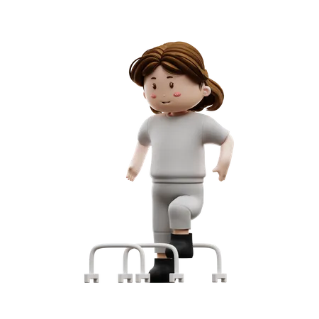 Woman Doing Agility Training  3D Illustration