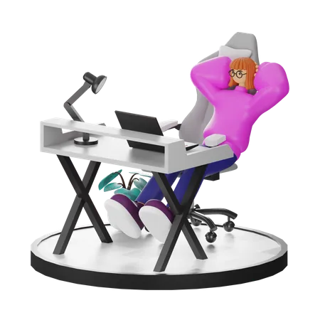 Woman doing relaxing after work  3D Illustration