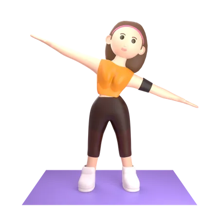 Woman doing yoga  3D Illustration