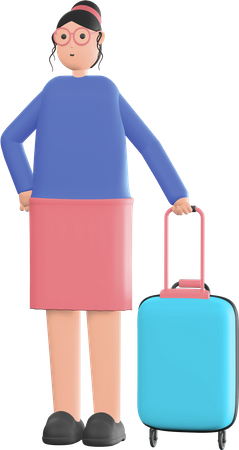 Woman holding bag  3D Illustration