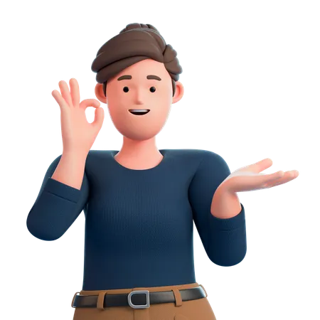 Woman Pointing Hand To Introduce Somthing  3D Illustration