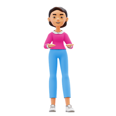 Woman presenting something  3D Illustration