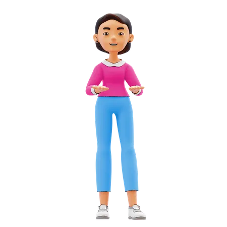 Woman presenting something  3D Illustration