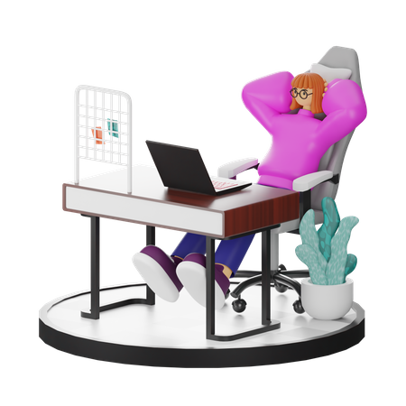 Woman relaxing after work  3D Illustration