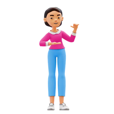 Woman showing something  3D Illustration