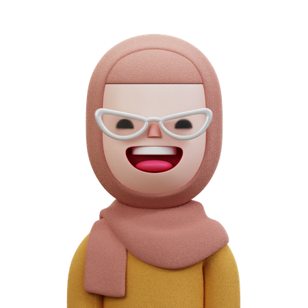 Woman With Beige Hijab  3D Icon