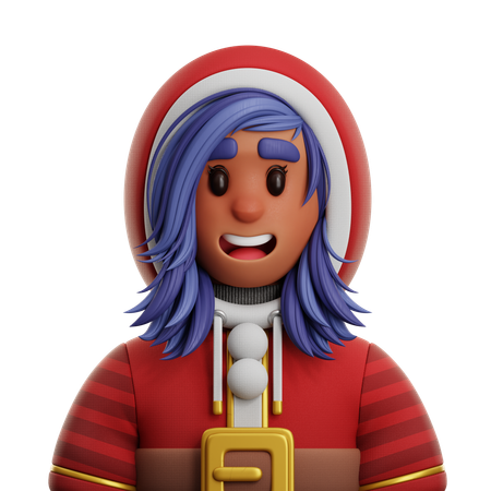 WOMAN WITH HOODIE  3D Icon