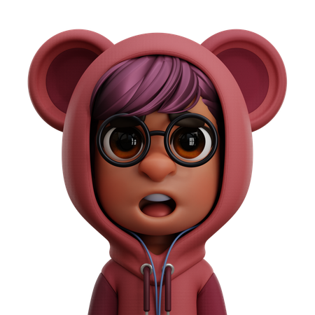 WOMAN WITH RABBIT HOODIE  3D Icon