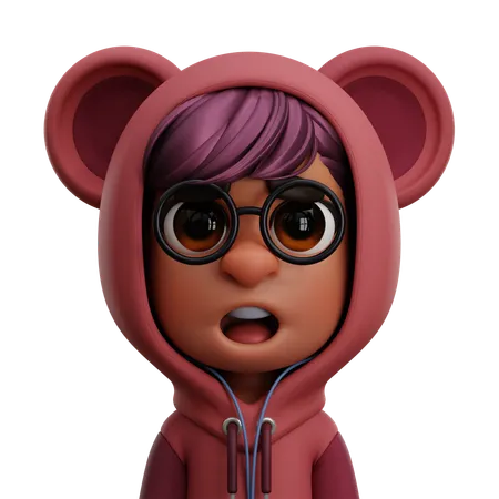 WOMAN WITH RABBIT HOODIE  3D Icon