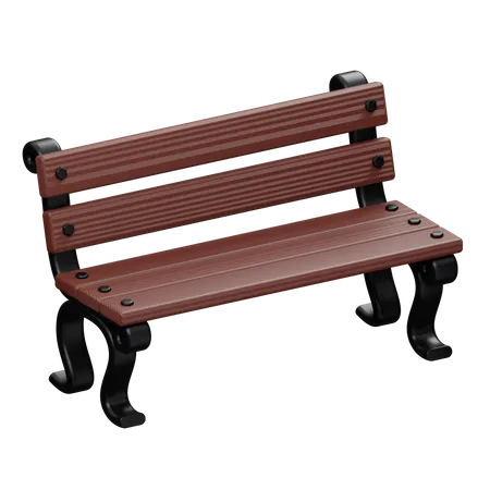 Wooden Bench  3D Illustration