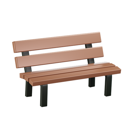 Wooden Bench  3D Illustration