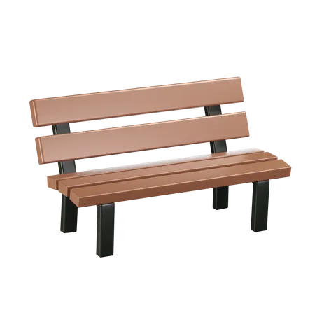 Wooden Bench  3D Illustration