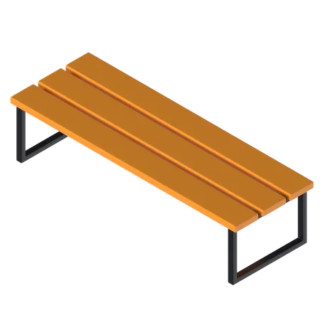 Wooden Bench  3D Illustration