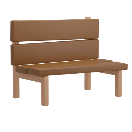 Wooden Bench  3D Illustration