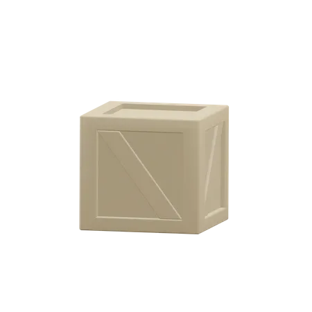 Wooden Box  3D Icon