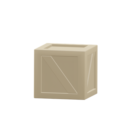 Wooden Box  3D Icon