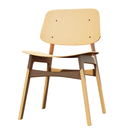 Wooden Chair  3D Illustration