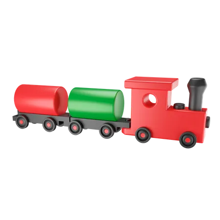 Wooden Toy Train  3D Illustration