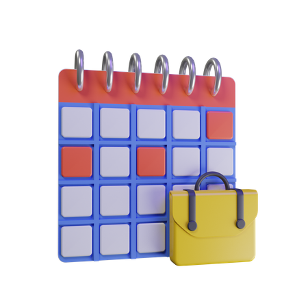 Work Calendar  3D Illustration