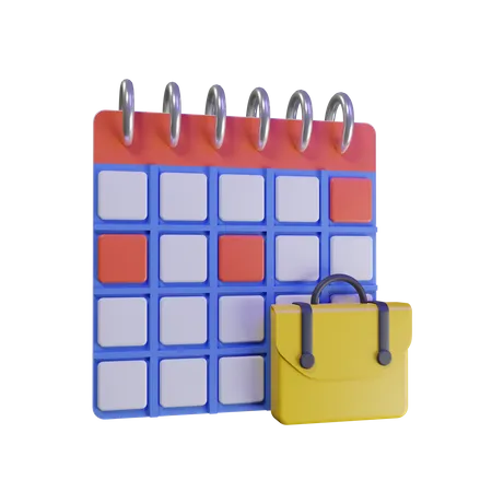 Work Calendar  3D Illustration