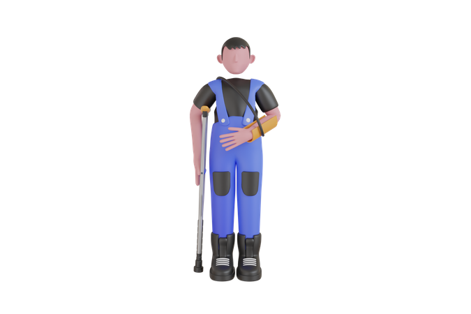 Worker risk at workplace  3D Illustration