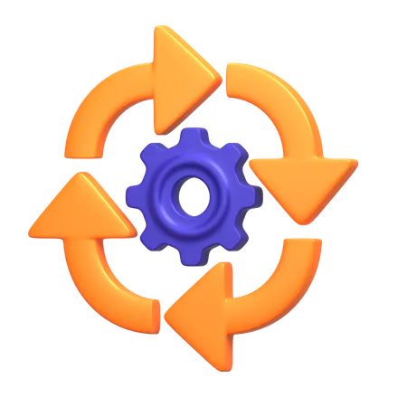 Workflow  3D Icon