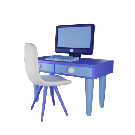 Working Desk  3D Illustration