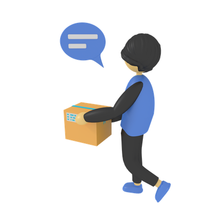 Delivery Man  3D Illustration