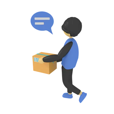 Delivery Man  3D Illustration