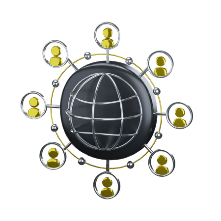 World People Connection  3D Icon